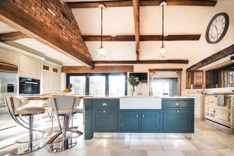 Farmhouse Kitchen with high ceilings